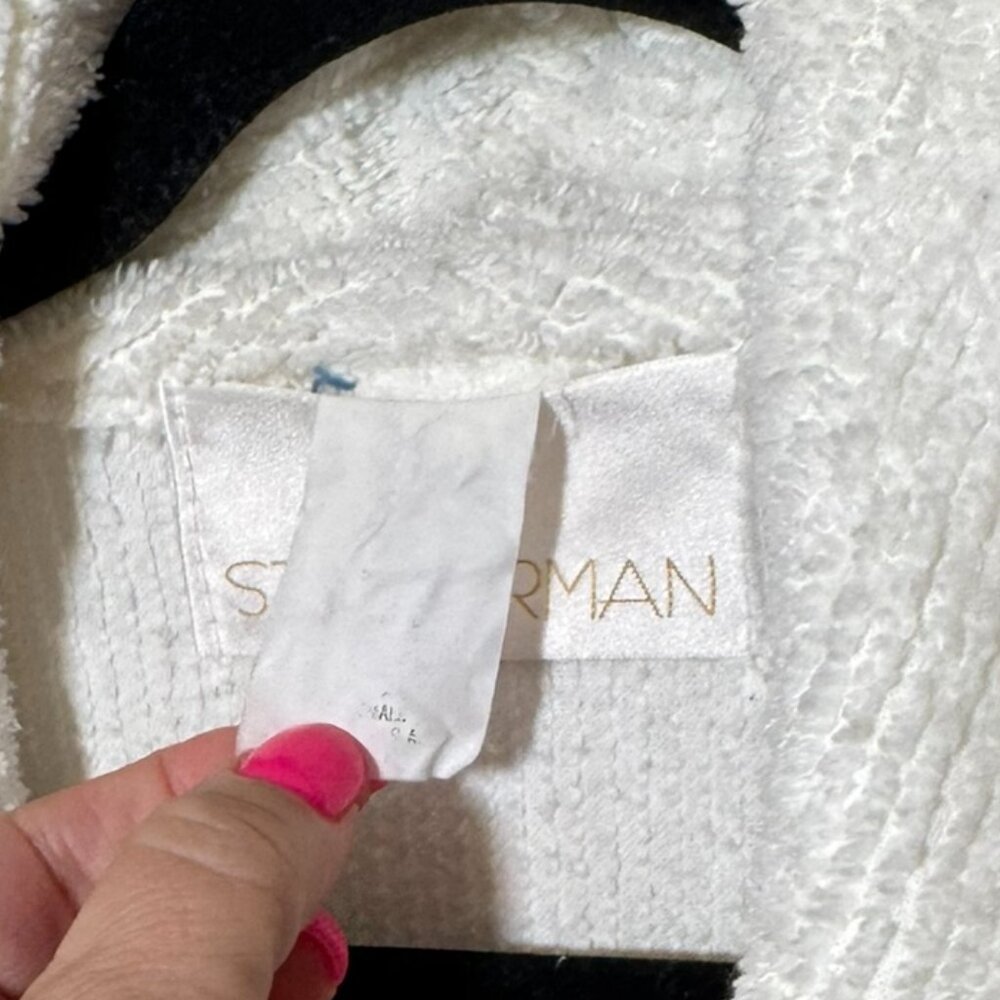 Vintage Stan Herman White Chenille Robe — Colorful Coffee Cups - VINTAGE - Picture 8 of 11